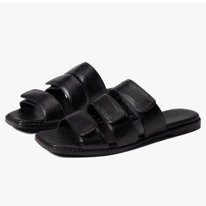 Freda Salvador Alita Black Calf Padded Sandals